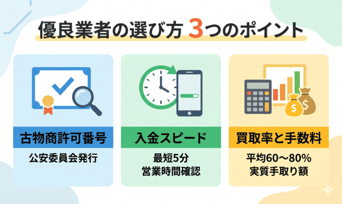 即日入金の先払い買取おすすめ優良業者の選び方