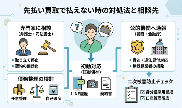 先払い買取で払えない時の正しい対処法と相談先