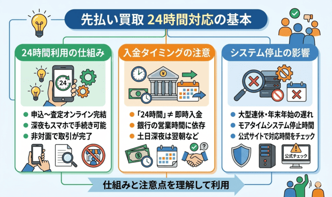 先払い買取の24時間対応とは何かを基本から解説