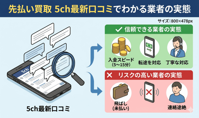先払い買取の5ch最新口コミでわかる業者の実態