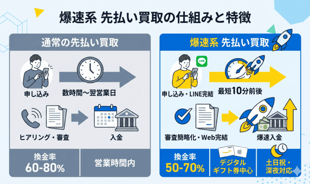 先払い買取の爆速系とは？特徴と仕組みをわかりやすく解説