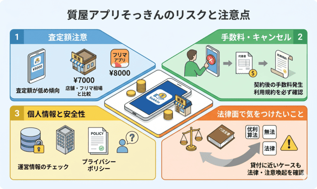 質屋アプリそっきんを使う際のリスクと注意点